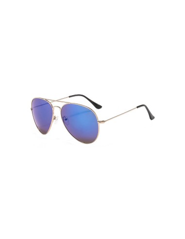 Aviator Sunglasses -  2203  Gold-Blue Mirror Lenses