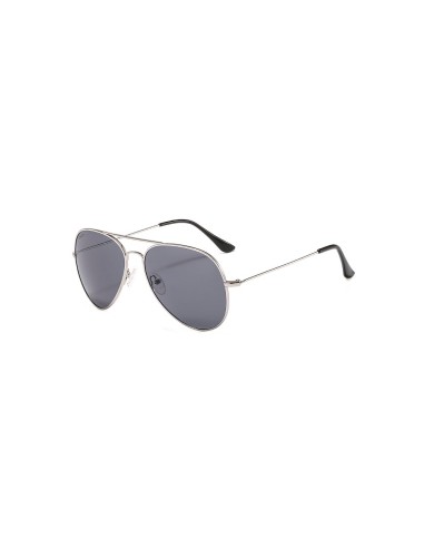 Aviator Sunglasses -  2206 Silver-Black Lenses
