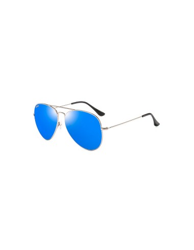 Occhiali da Sole A Goccia 2102 Argento-Lenti Blu Specchiate